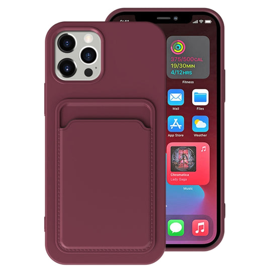For iPhone 13 Pro TPU + Flannel Lining Shockproof Case with Card Slots (Dark Purple) - iPhone 13 Pro Cases by buy2fix | Online Shopping UK | buy2fix