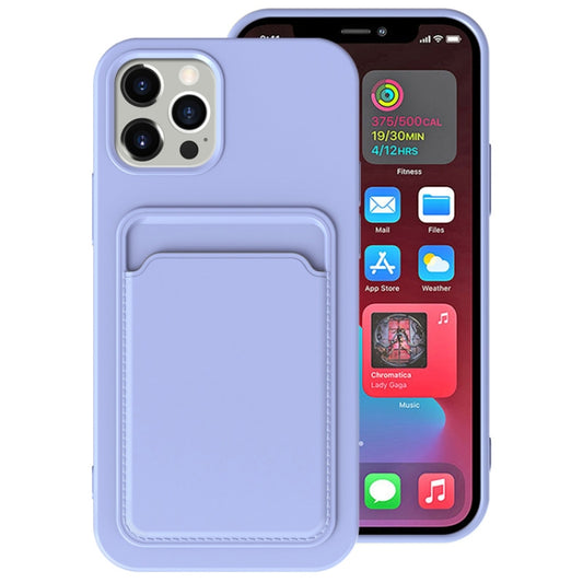 For iPhone 13 Pro TPU + Flannel Lining Shockproof Case with Card Slots (Light Purple) - iPhone 13 Pro Cases by buy2fix | Online Shopping UK | buy2fix
