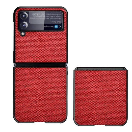 For Samsung Galaxy Z Flip3 5G Sea Sand Cloth Texture Shockproof PC+ TPU Protective Case(Red) by buy2fix