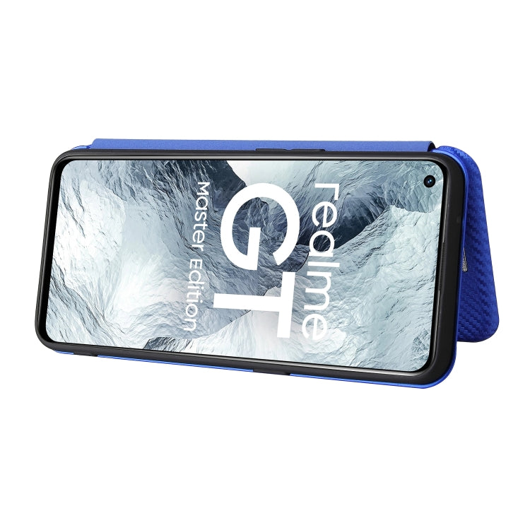 Carbon Fiber Texture Horizontal Flip TPU + PC + PU Leather Case with Card Slot For OPPO Realme GT Master(Blue) by buy2fix