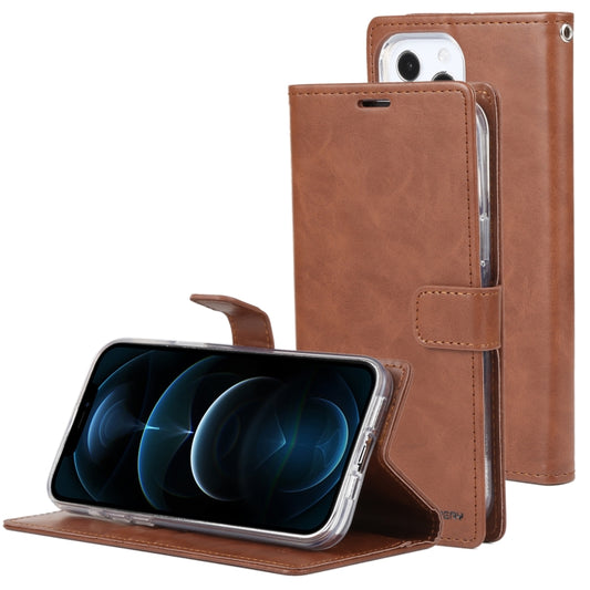 For iPhone 13 Pro GOOSPERY BLUE MOON Crazy Horse Texture Horizontal Flip Leather Case with Holder & Card Slot & Wallet (Brown) - iPhone 13 Pro Cases by buy2fix | Online Shopping UK | buy2fix