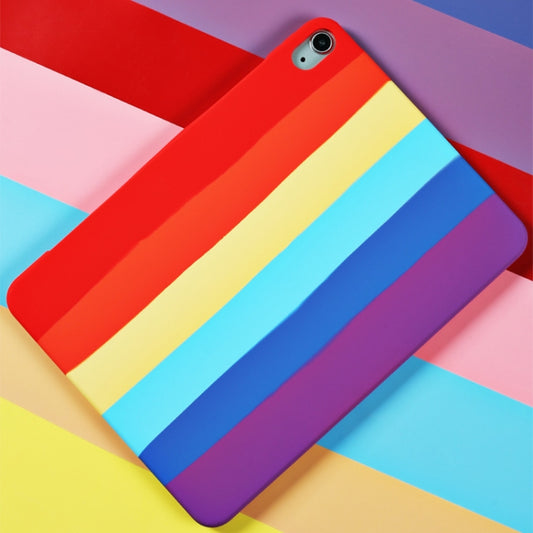 Rainbow Liquid Silicone + PC Shockproof Protective Case For iPad Air 2022 / 2020 10.9 inch by buy2fix