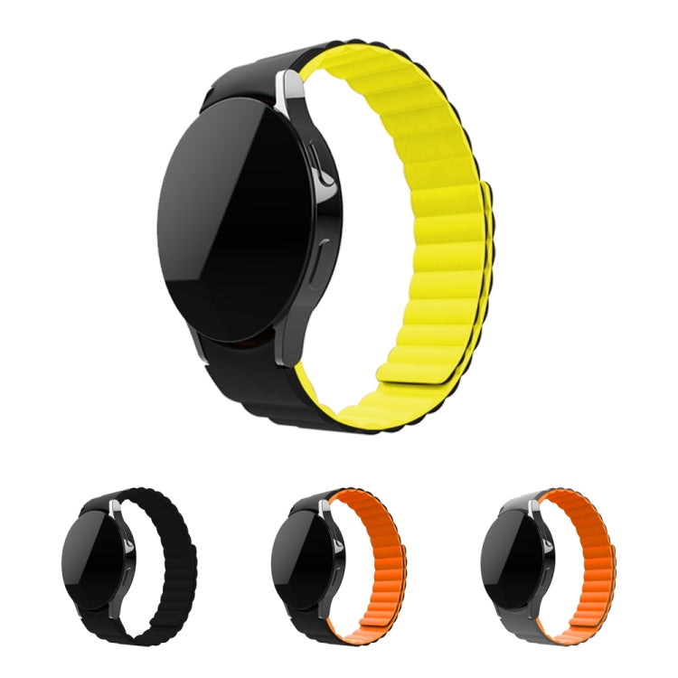 For Samsung Galaxy Watch4 40mm / 44mm Silicone Magnetic Watch Band(Black Yellow) by buy2fix
