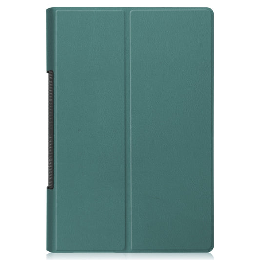 For Lenovo Yoga Tab 11 / YT-J706X Custer Texture Horizontal Flip PU Leather Case with Holder & Sleep / Wake-up Function(Dark Green) by buy2fix