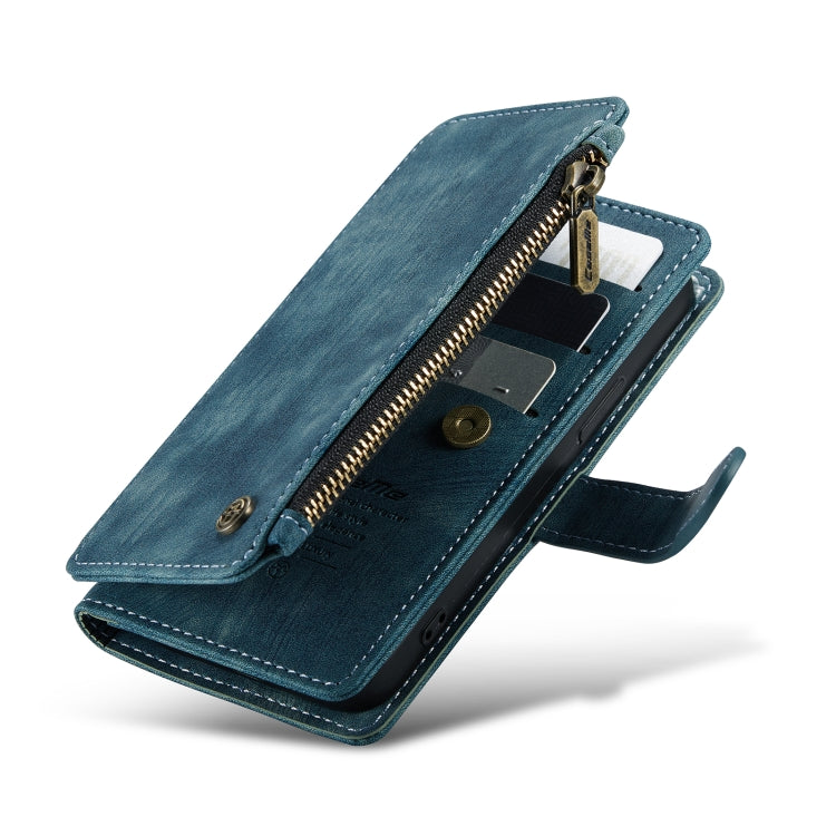 For iPhone 13 mini CaseMe-C30 PU + TPU Multifunctional Horizontal Flip Leather Case with Holder & Card Slot & Wallet & Zipper Pocket (Blue) by CaseMe