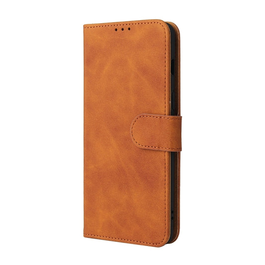 For OnePlus Nord 2 5G Solid Color Skin Feel Magnetic Buckle Horizontal Flip Calf Texture PU Leather Case with Holder & Card Slots & Wallet(Brown) by buy2fix