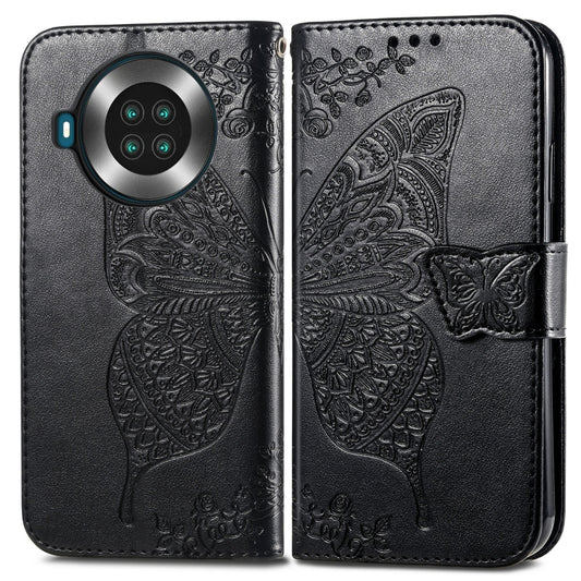 Butterfly Love Flowers Embossed Horizontal Flip Leather Case with Holder & Card Slots & Wallet & Lanyard For CUBOT Note 20(Black) by buy2fix