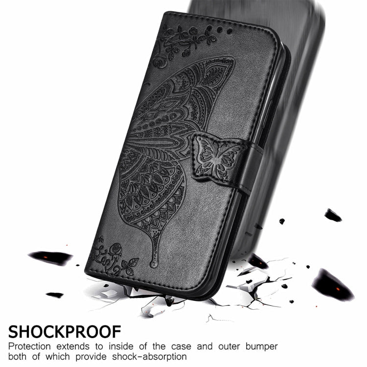 Butterfly Love Flowers Embossed Horizontal Flip Leather Case with Holder & Card Slots & Wallet & Lanyard For CUBOT Note 20(Black) by buy2fix