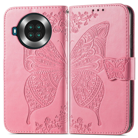 Butterfly Love Flowers Embossed Horizontal Flip Leather Case with Holder & Card Slots & Wallet & Lanyard For CUBOT Note 20(Pink) by buy2fix