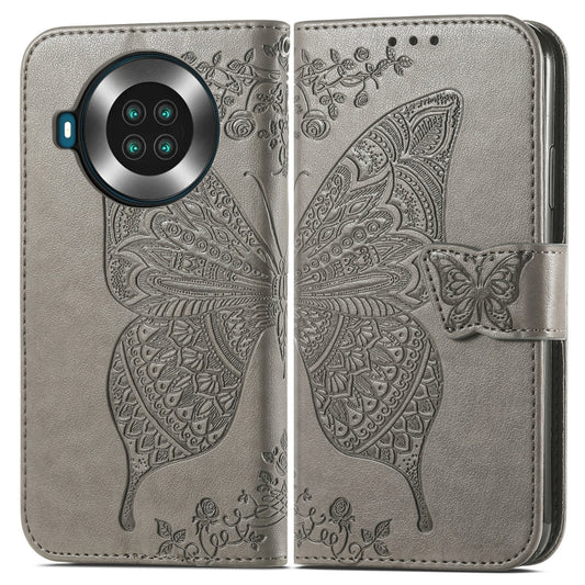 Butterfly Love Flowers Embossed Horizontal Flip Leather Case with Holder & Card Slots & Wallet & Lanyard For CUBOT Note 20(Gray) by buy2fix