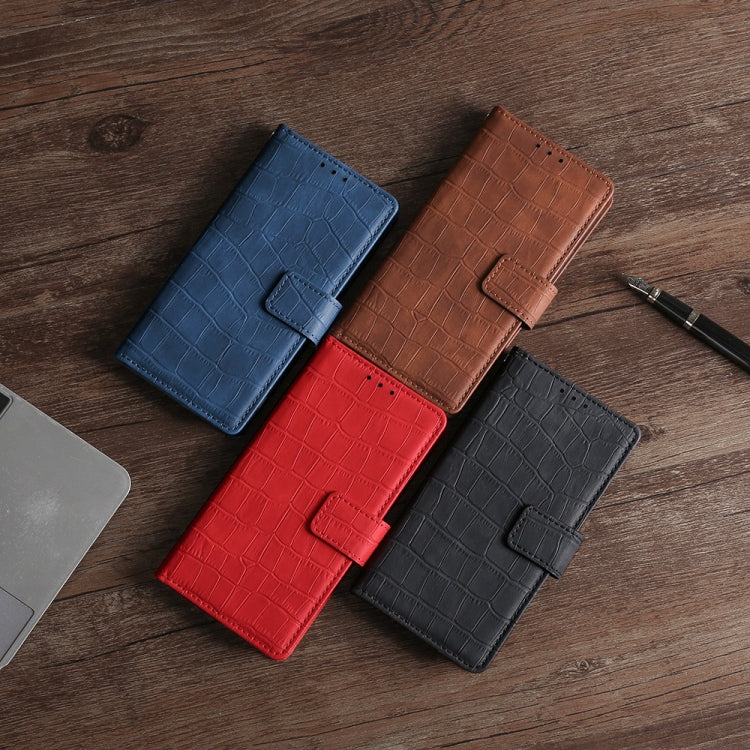 For iPhone 13 Skin Feel Crocodile Texture Magnetic Clasp Horizontal Flip PU Leather Case with Holder & Card Slots & Wallet(Black) by buy2fix