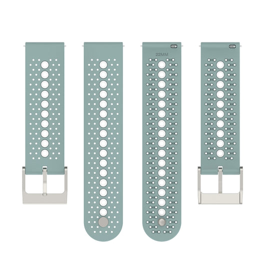 For Suunto 9 Peak Universal Colorful Hole Silicone Watch Band(Rock Cyan White) by buy2fix