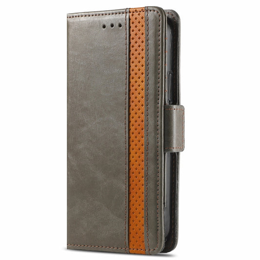 For Xiaomi Redmi 10 CaseNeo Business Splicing Dual Magnetic Buckle Horizontal Flip PU Leather Case with Holder & Card Slots & Wallet(Grey) by buy2fix