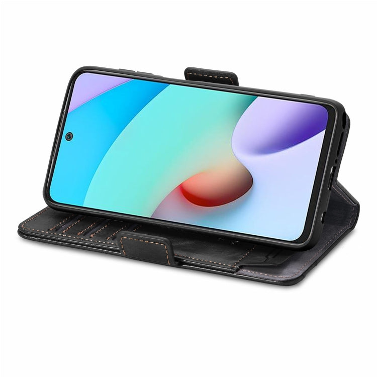For Xiaomi Redmi 10 CaseNeo Business Splicing Dual Magnetic Buckle Horizontal Flip PU Leather Case with Holder & Card Slots & Wallet(Black) by buy2fix