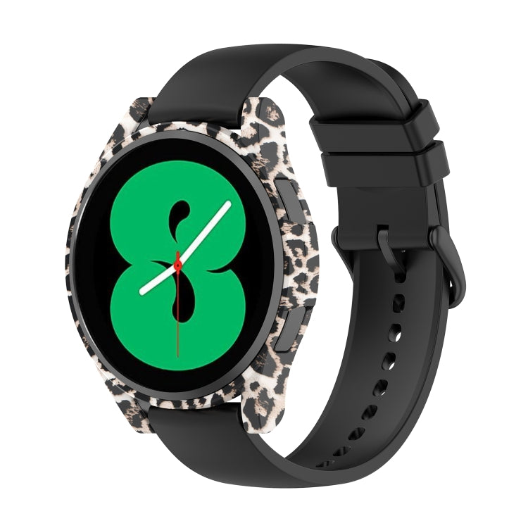 For Samsung Galaxy Watch4 40mm Half Coverage Hollowed PC Protective Case(Black Leopard Print) by buy2fix