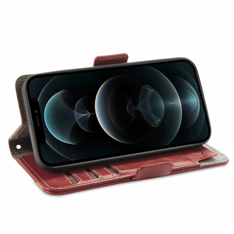 For iPhone 13 Pro CaseNeo Business Splicing Dual Magnetic Buckle Horizontal Flip PU Leather Case with Holder & Card Slots & Wallet (Red) by buy2fix