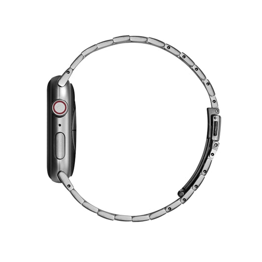 Ultra-thin Three-bead Metal Strap Watch Band For Apple Watch Ultra 49mm&Watch Ultra 2 49mm / Series 9&8&7 45mm / SE 3&SE 2&6&SE&5&4 44mm / 3&2&1 42mm(Grey) by buy2fix