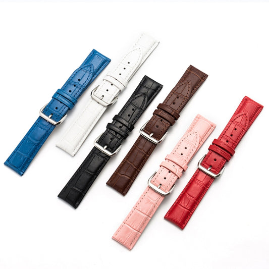 18mm Two-layer Cowhide Leather Bamboo Joint Texture Watch Band(White) by buy2fix