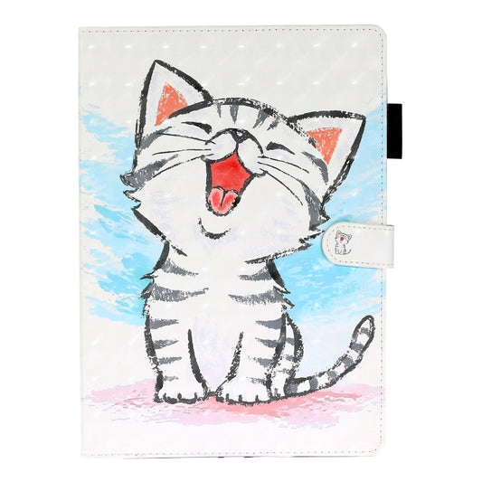 For Galaxy Tab A 8.0 (2019) T290 3D Embossing Pattern Horizontal Flip Leather Case with Holder & Card Slots & Wallet(Cat) by buy2fix
