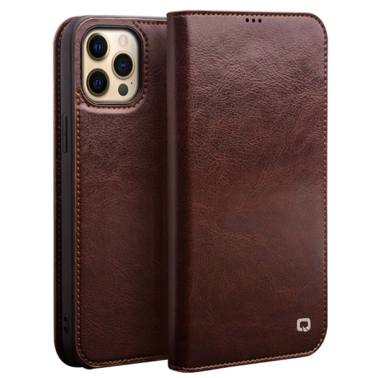 For iPhone 13 Pro Max QIALINO Horizontal Flip Leather Case with Holder & Card Slots & Wallet (Brown) - iPhone 13 Pro Max Cases by QIALINO | Online Shopping UK | buy2fix