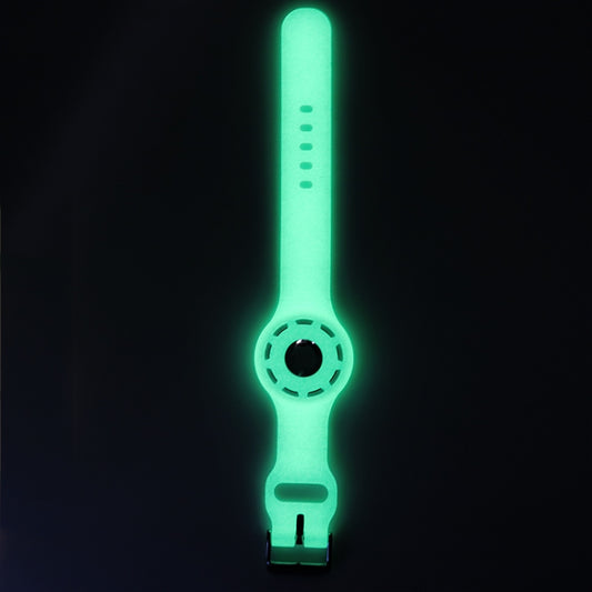 Anti-scratch Shockproof Silicone Bracelet Strap Protective Cover Case For AirTag(Clear Fluorescent) by buy2fix