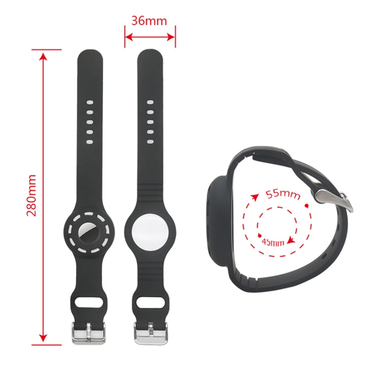 Anti-scratch Shockproof Silicone Bracelet Strap Protective Cover Case For AirTag(Black) by buy2fix