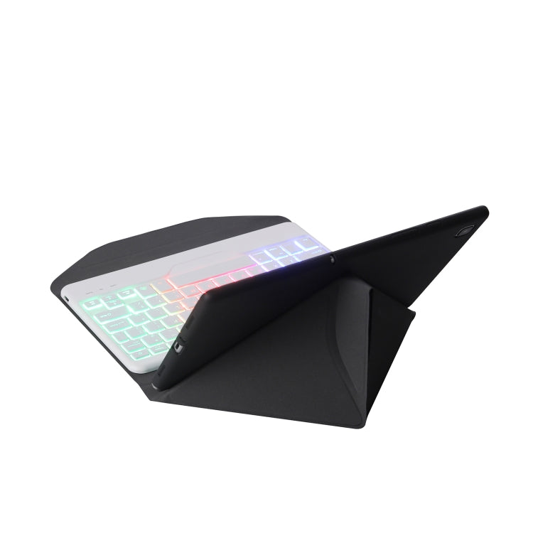 BM12S Backlight Edition Diamond Texture Detachable Bluetooth Keyboard Leather Tablet Case with Pen Slot & Triangular Back Support For Lenovo Pad Plus 11 inch TB-J607F / Tab P11 11 inch TB-J606F(Black White) by buy2fix