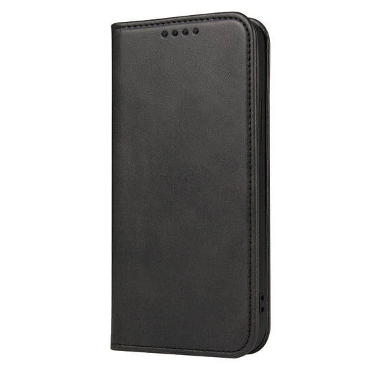 For iPhone 13 Calf Texture Magnetic Horizontal Flip Leather Case with Holder & Card Slots & Wallet(Black) by buy2fix