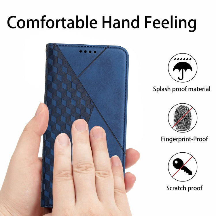 For iPhone XS Max Diamond Pattern Splicing Skin Feel Magnetic Horizontal Flip Leather Case with Card Slots & Holder & Wallet(Blue) by buy2fix