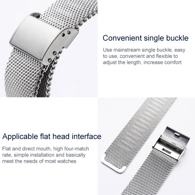 18mm 304 Stainless Steel Single Buckle Watch Band(Silver) by buy2fix