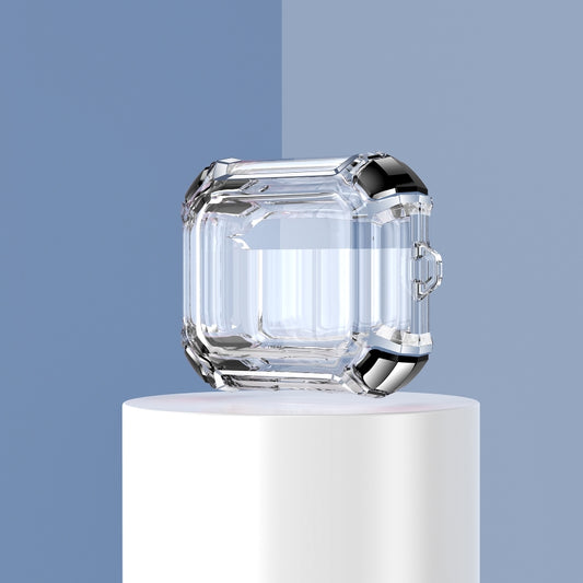 Anti-drop Transparent PC Two-color Earphone Protective Case with Hanging Loop for AirPods 3(Black) by buy2fix