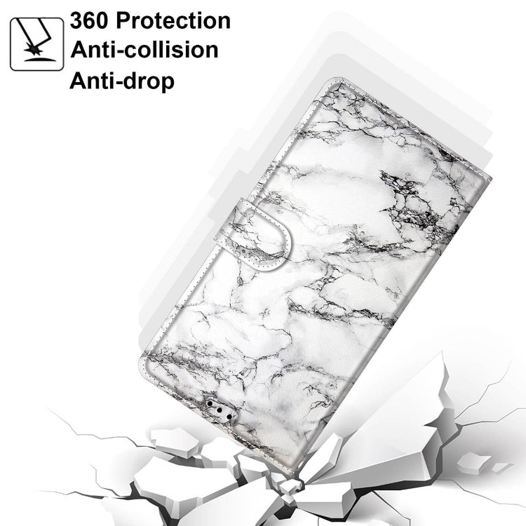 Voltage Coloured Drawing Magnetic Clasp Horizontal Flip PU Leather Case with Holder & Card Slots For Xiaomi Redmi 10(C01 White Marble) by buy2fix