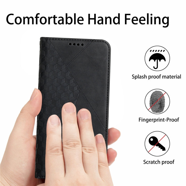For Xiaomi Redmi Note 10 Pro Diamond Pattern Splicing Skin Feel Magnetic Horizontal Flip Leather Case with Card Slots & Holder & Wallet(Black) by buy2fix