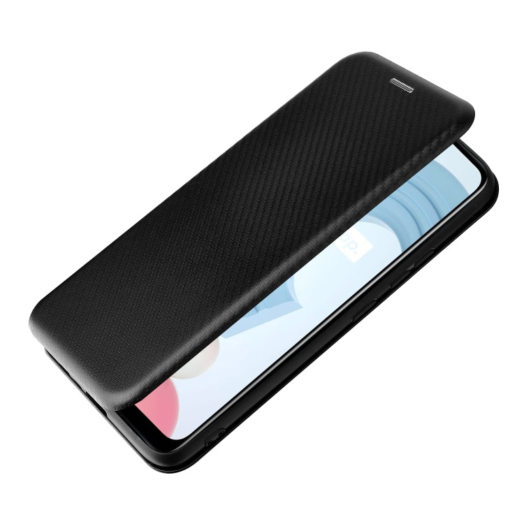 For OPPO Realme C21Y Carbon Fiber Texture Horizontal Flip TPU + PC + PU Leather Case with Card Slot(Black) by buy2fix