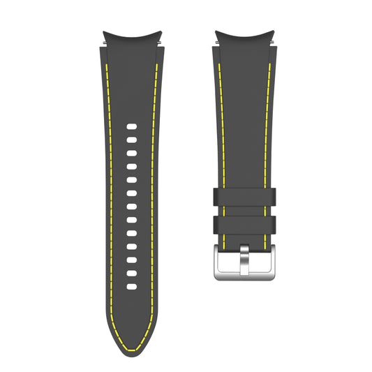 For Samsung Galaxy Watch4 / Watch4 Classic Silicone Stitching Watch Band(Black Yellow) by buy2fix