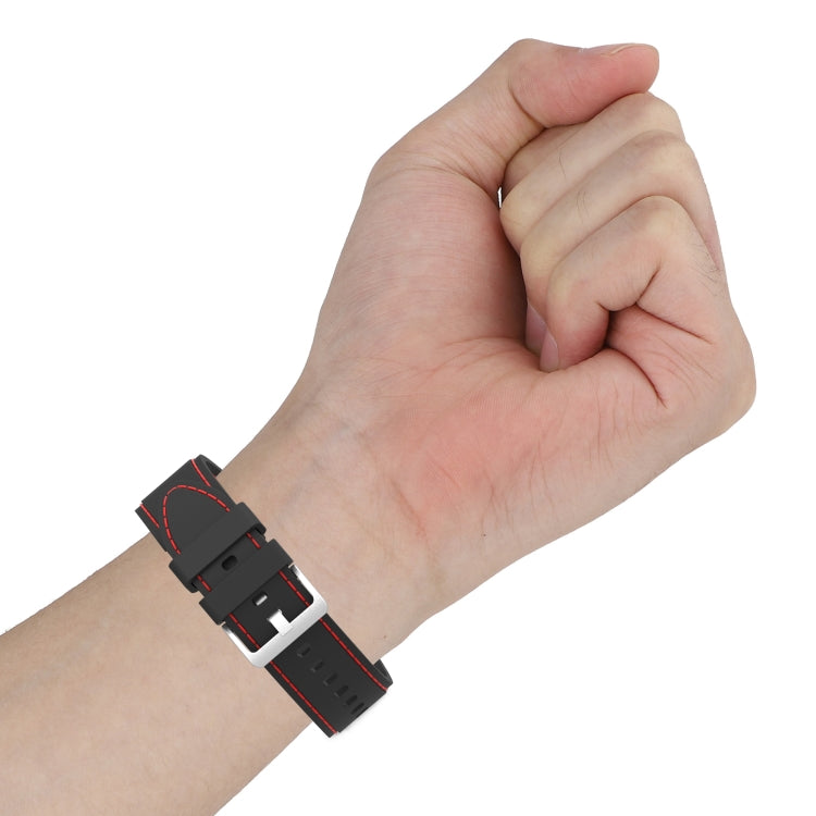 For Samsung Galaxy Watch4 / Watch4 Classic Silicone Stitching Watch Band(Green Red) by buy2fix