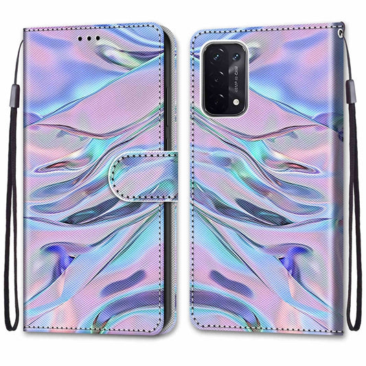 For OPPO A93 5G / A93s 5G / A54 5G / A74 5G Coloured Drawing Cross Texture Horizontal Flip PU Leather Case with Holder & Card Slots & Wallet & Lanyard(Fluorescent Water Texture) by buy2fix