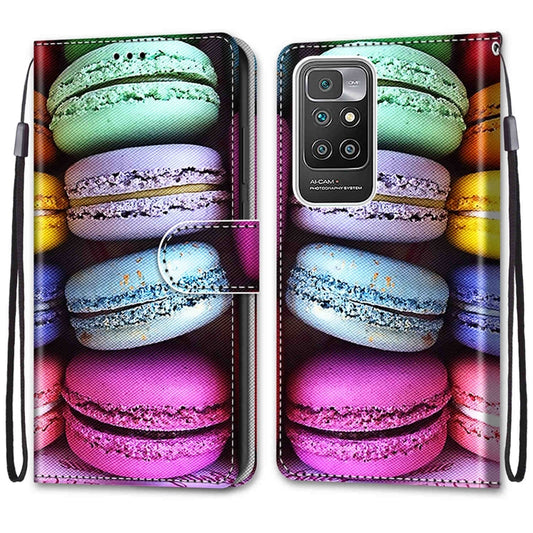 For Xiaomi Redmi 10 Coloured Drawing Cross Texture Horizontal Flip PU Leather Case with Holder & Card Slots & Wallet & Lanyard(Colorful Cakes) by buy2fix