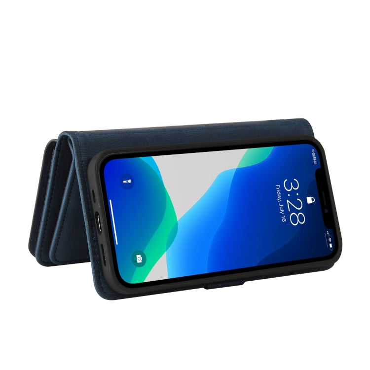 For iPhone 13 Pro Skin Feel PU + TPU Horizontal Flip Leather Case with Holder & 15 Cards Slot & Wallet & Zipper Pocket & Lanyard (Blue) - iPhone 13 Pro Cases by buy2fix | Online Shopping UK | buy2fix