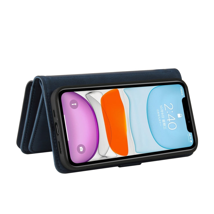 Skin Feel PU + TPU Horizontal Flip Leather Case with Holder & 15 Cards Slot & Wallet & Zipper Pocket & Lanyard For iPhone 11(Blue) - iPhone 11 Cases by buy2fix | Online Shopping UK | buy2fix