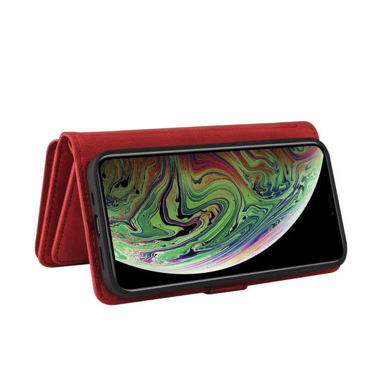 For iPhone XS Max Skin Feel PU + TPU Horizontal Flip Leather Case with Holder & 15 Cards Slot & Wallet & Zipper Pocket & Lanyard(Red) - More iPhone Cases by buy2fix | Online Shopping UK | buy2fix