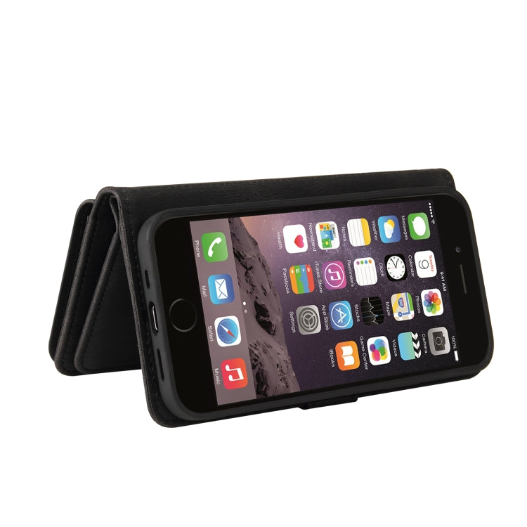 For iPhone SE 2022 / SE 2020 / 8 / 7 Skin Feel PU + TPU Horizontal Flip Leather Case with Holder & 15 Cards Slot & Wallet & Zipper Pocket & Lanyard(Black) - iPhone SE 2022 / 2020 / 8 / 7 Cases by buy2fix | Online Shopping UK | buy2fix