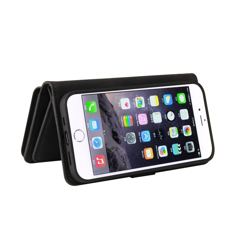 Skin Feel PU + TPU Horizontal Flip Leather Case with Holder & 15 Cards Slot & Wallet & Zipper Pocket & Lanyard For iPhone 8 Plus & 7 Plus(Black) - More iPhone Cases by buy2fix | Online Shopping UK | buy2fix