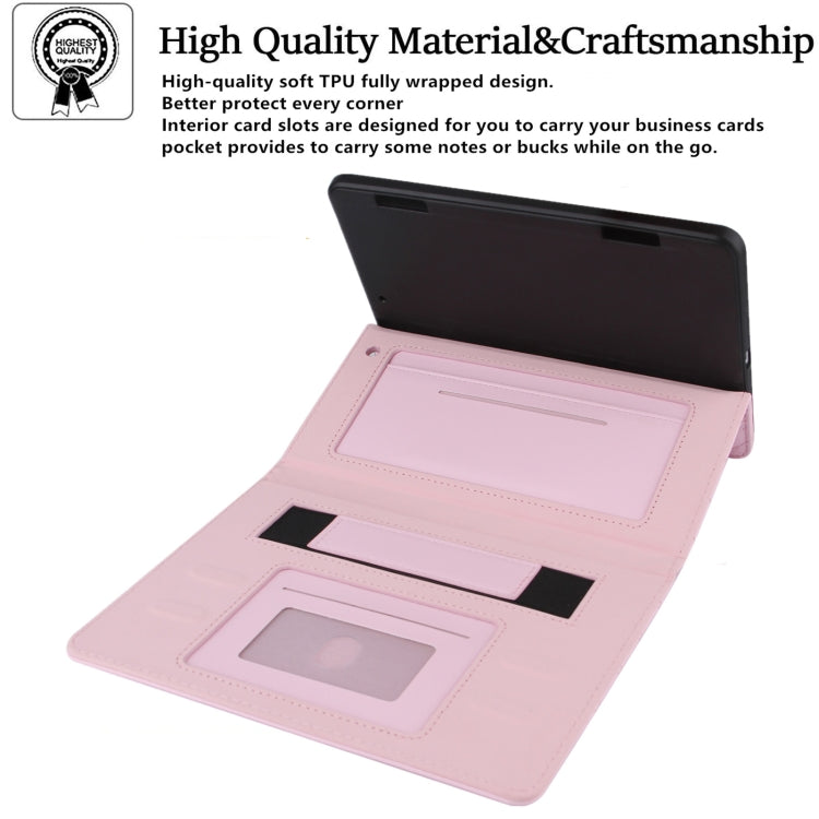Checkered Pattern Horizontal Flip Leather Case with Holder & Card Slots & Hand Strap For iPad mini 5 / 4(Pink) - iPad mini (2019) / mini 5 Cases by buy2fix | Online Shopping UK | buy2fix