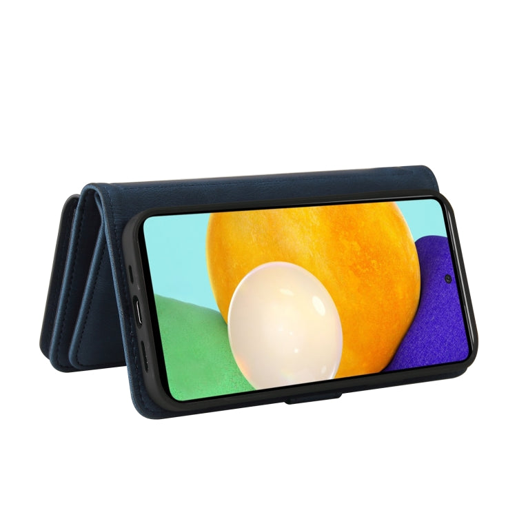 For Samsung Galaxy A52 5G / 4G Skin Feel PU + TPU Horizontal Flip Leather Case with Holder & 15 Cards Slot & Wallet & Zipper Pocket & Lanyard(Blue) by buy2fix