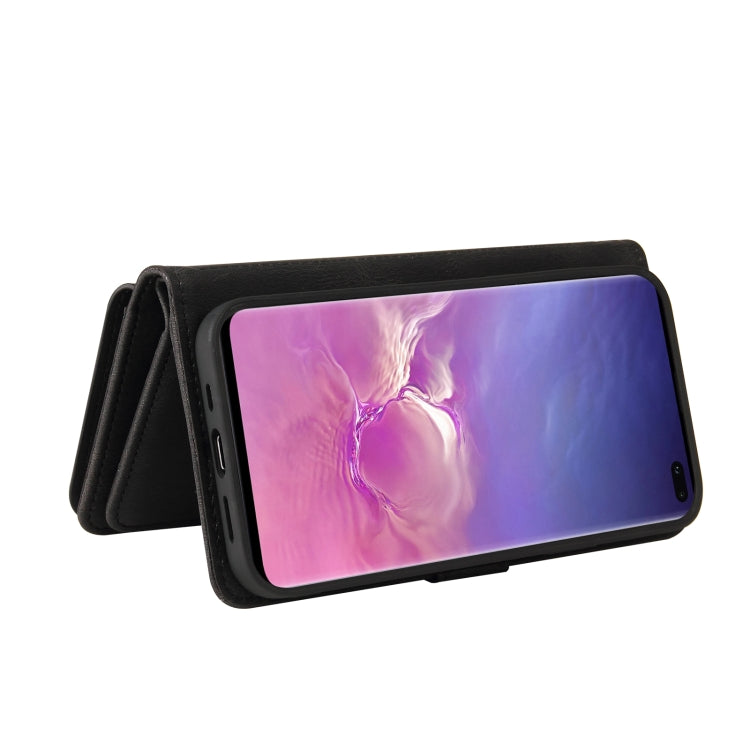 For Samsung Galaxy S10+ Skin Feel PU + TPU Horizontal Flip Leather Case with Holder & 15 Cards Slot & Wallet & Zipper Pocket & Lanyard(Black) by buy2fix
