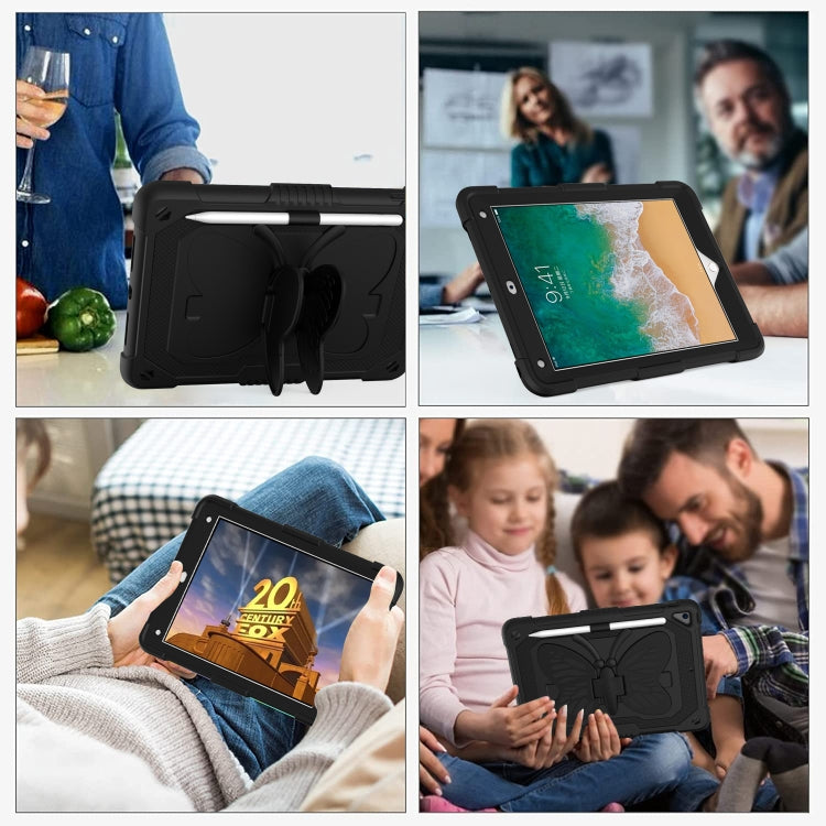 Pure Color PC + Silicone Anti-drop Protective Case with Butterfly Shape Holder & Pen Slot For iPad 9.7 2018 & 2017 / Pro 9.7 inch / Air 2 / 6(Black) - iPad 9.7 (2018) & (2017) Cases by buy2fix | Online Shopping UK | buy2fix