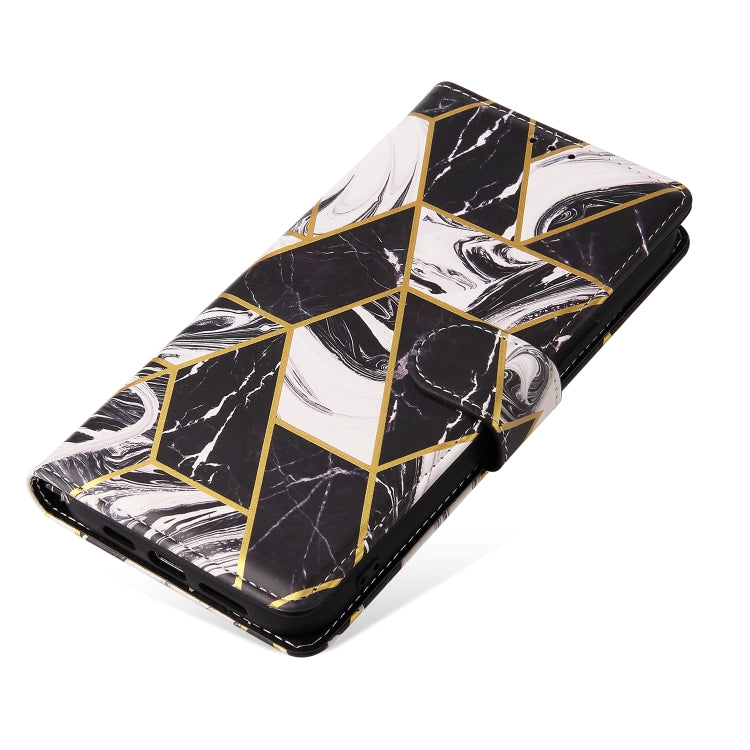 For iPhone 13 Pro Marble Bronzing Stitching Horizontal Flip PU Leather Case with Holder & Card Slots & Wallet & Photo Frame (Black) by buy2fix