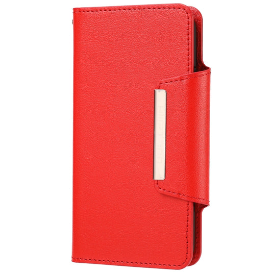 For iPhone SE 2022 / SE 2020 / 8 / 7 Ultra-thin Separable Magnetic Horizontal Flip Leather Case with Card Slot & Wallet(Red) by buy2fix