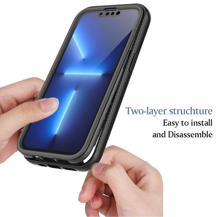 For iPhone 13 Pro Starry Sky Solid Color Series Shockproof PC + TPU Case with PET Film (Royal Blue) by buy2fix